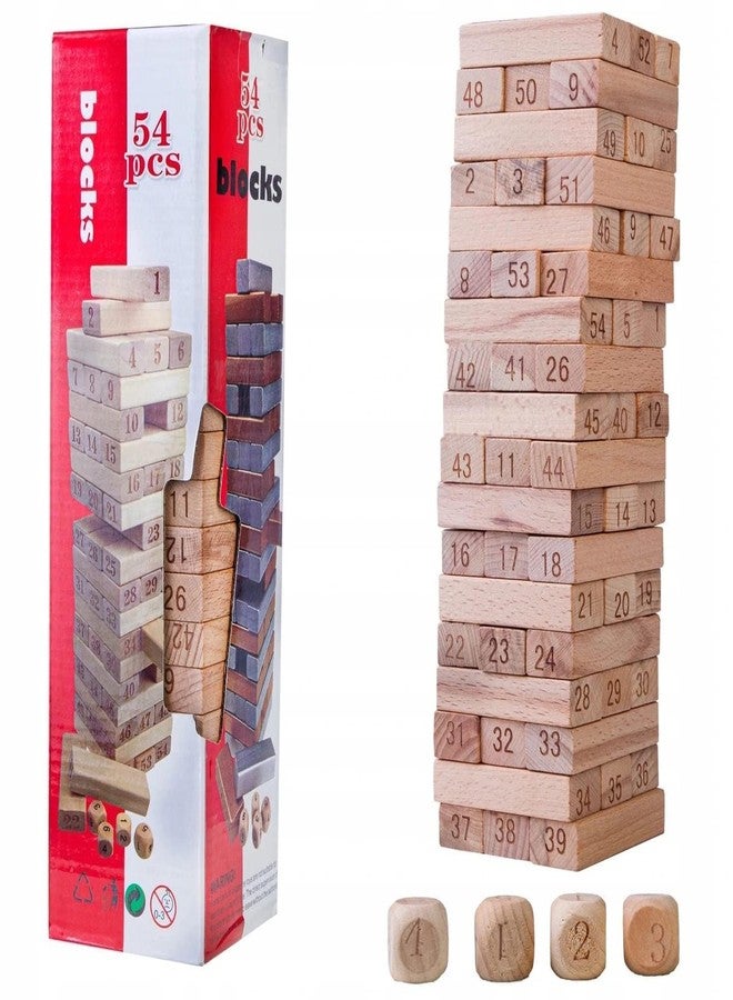 MKY 54 Wooden Blocks Game for Kids Learning Toys Puzzle Games Educational Toys Gift for 5 to 10 Year Kids Boys Girls (Wood Color) Visit The Yetli Store - Image 1